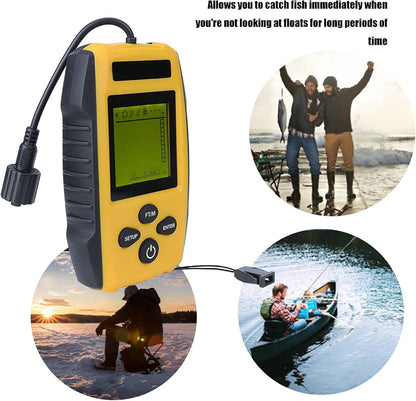 Fish Finder, Portable Fishing Kayak Fishfinder Handheld Fish Depth Finder with Sonar Sensor Transducer and LCD Display Fish Detector Device for Fishing