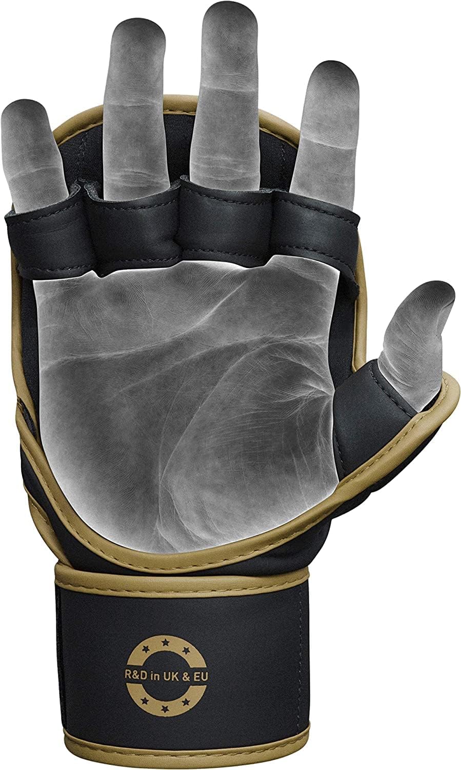 RDX MMA Gloves Sparring Grappling, Hybrid Open Palm Martial Arts Mitts Men Women, Maya Hide Leather Wrist Support, Cage Fighting Combat Sports, Muay Thai Training, Punching Bag and Kickboxing