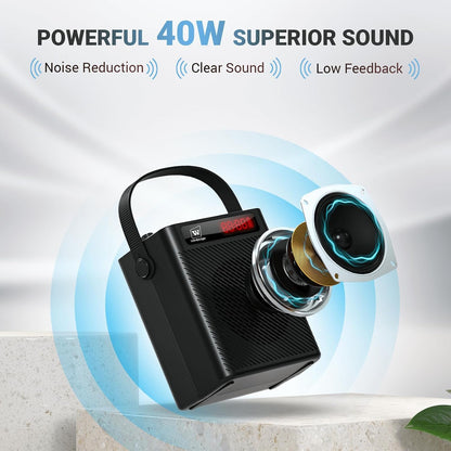 Voice Amplifier with Wireless Handheld Microphone 40W
