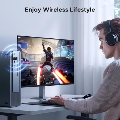 UGREEN Bluetooth 5.4 Adapter for PC, USB Bluetooth Dongle for Windows 11 10 8.1, Plug and Play, Mini-Sized, 5-Devices Connect for Wireless Keyboard Mouse Headphone Speaker