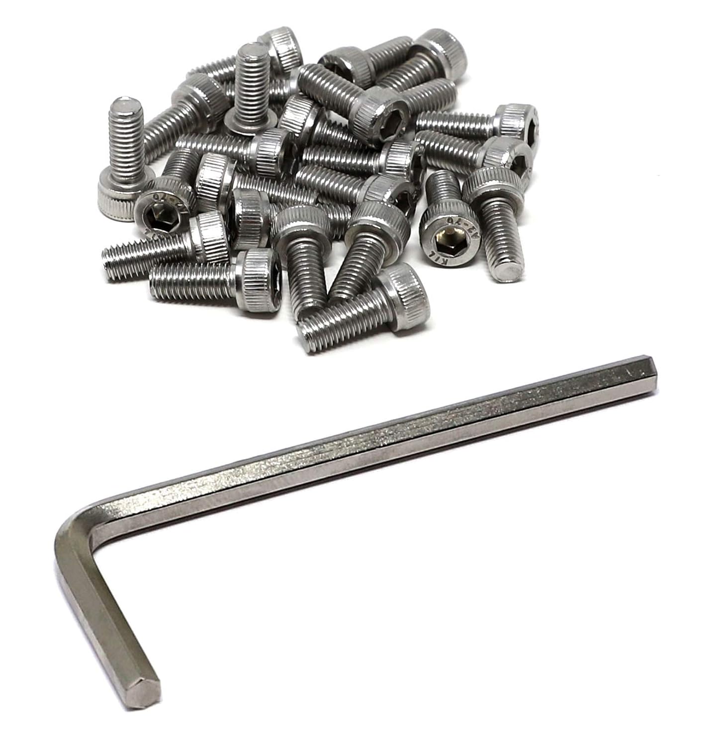 iexcell 25 Pcs M6 x 20mm Thread Pitch 1 mm Stainless Steel 304 Hex Socket Head Cap Screws Bolts Kit