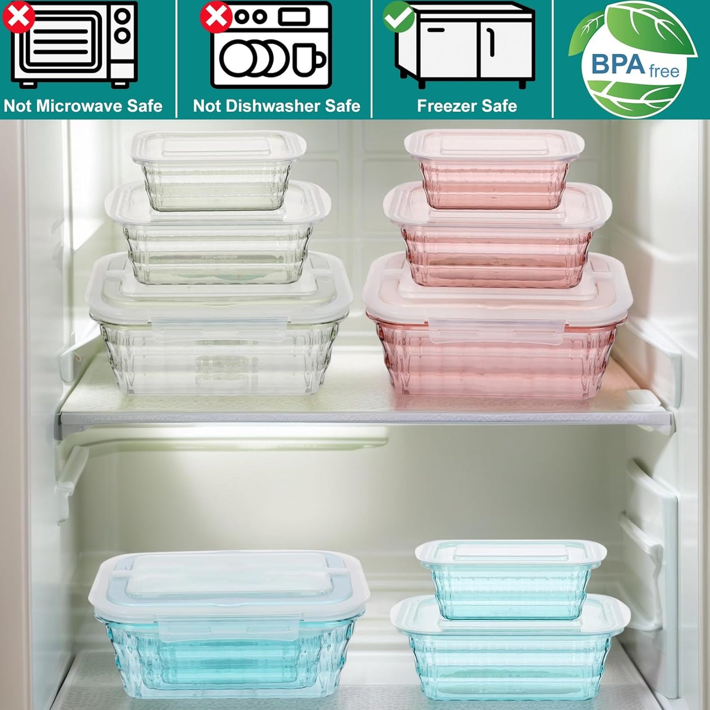 Taiuloo Set of 3 Food Storage Containers with Lids & Handle, BPA Free Plastic Meal Prep & Salad Bowl Containers To Go for Lunch, Salad Serving Bowls for Snack, Fruit, Veggie, Pink