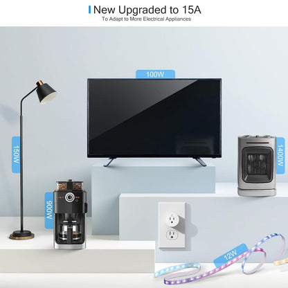 EIGHTREE Smart Plug Alexa, Smart Outlet, Works with Alexa, Google Home and SmartThings, WiFi Smart Plugs with APP Remote Control and Timer Function, 2.4GHz Wi-Fi Only, Prise Intelligente, 4Packs