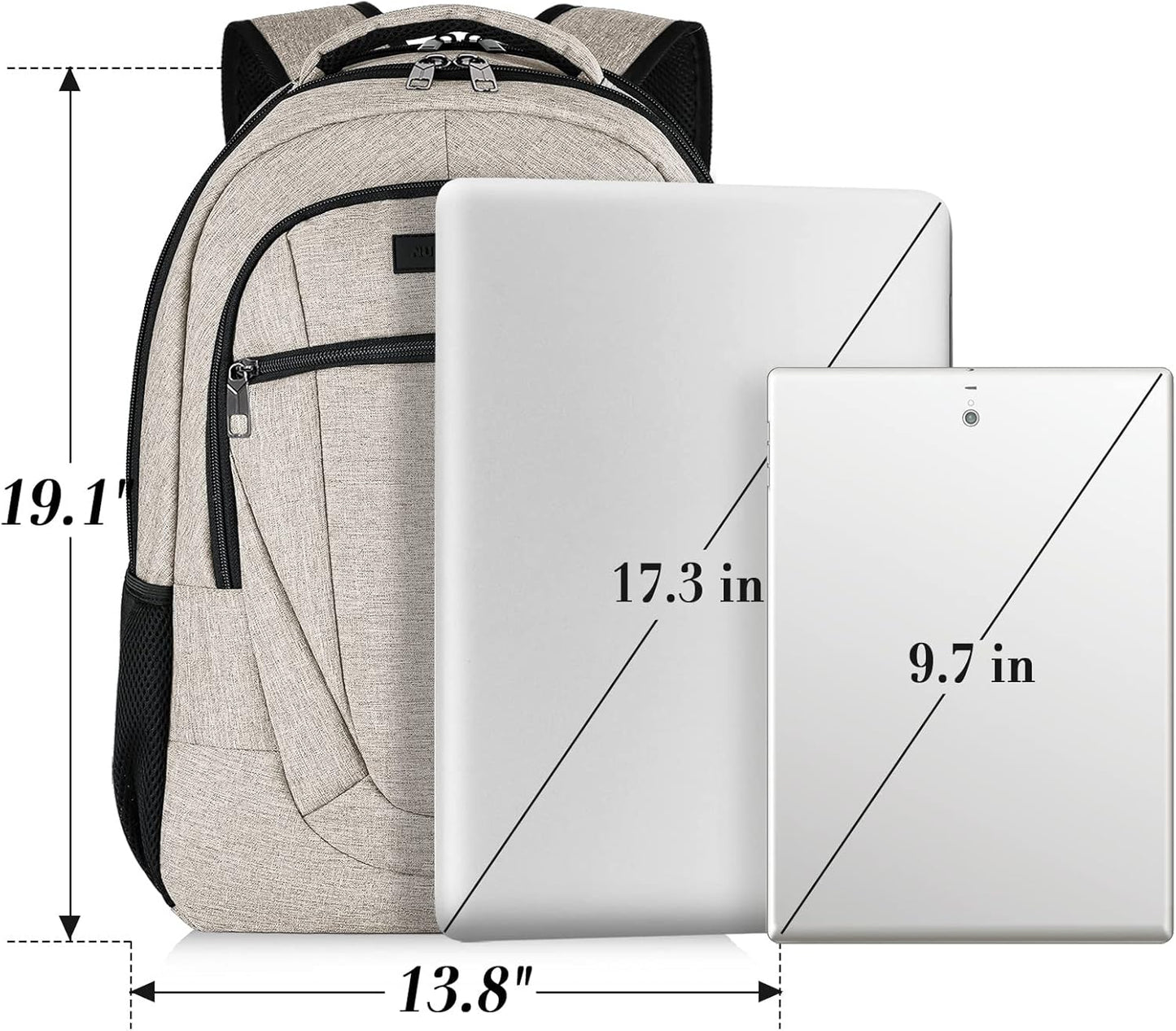 Backpack for Men and Women, School Backpacks for Teen Boys and Girls, Black Water Resistant Back Pack, Business Men Sturdy Computer Bag with USB Charging Port, Gifts