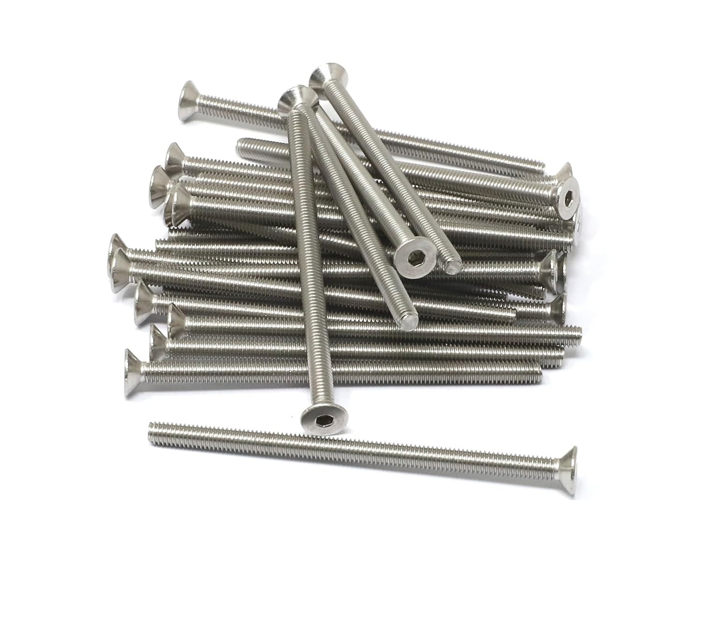 iexcell 5 Pcs M8 x 80mm Thread Pitch 1.25 mm Stainless Steel 304 Hex Socket Flat Head Cap Screws Bolts Kit