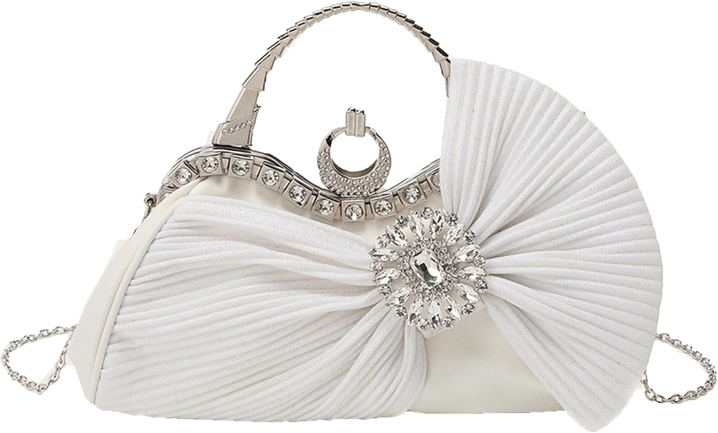 Buric Clutch Purses for Women Rhinestone Evening Handbag Bridal Wedding Prom Purse Formal Party Bow Tie Clutch for Women