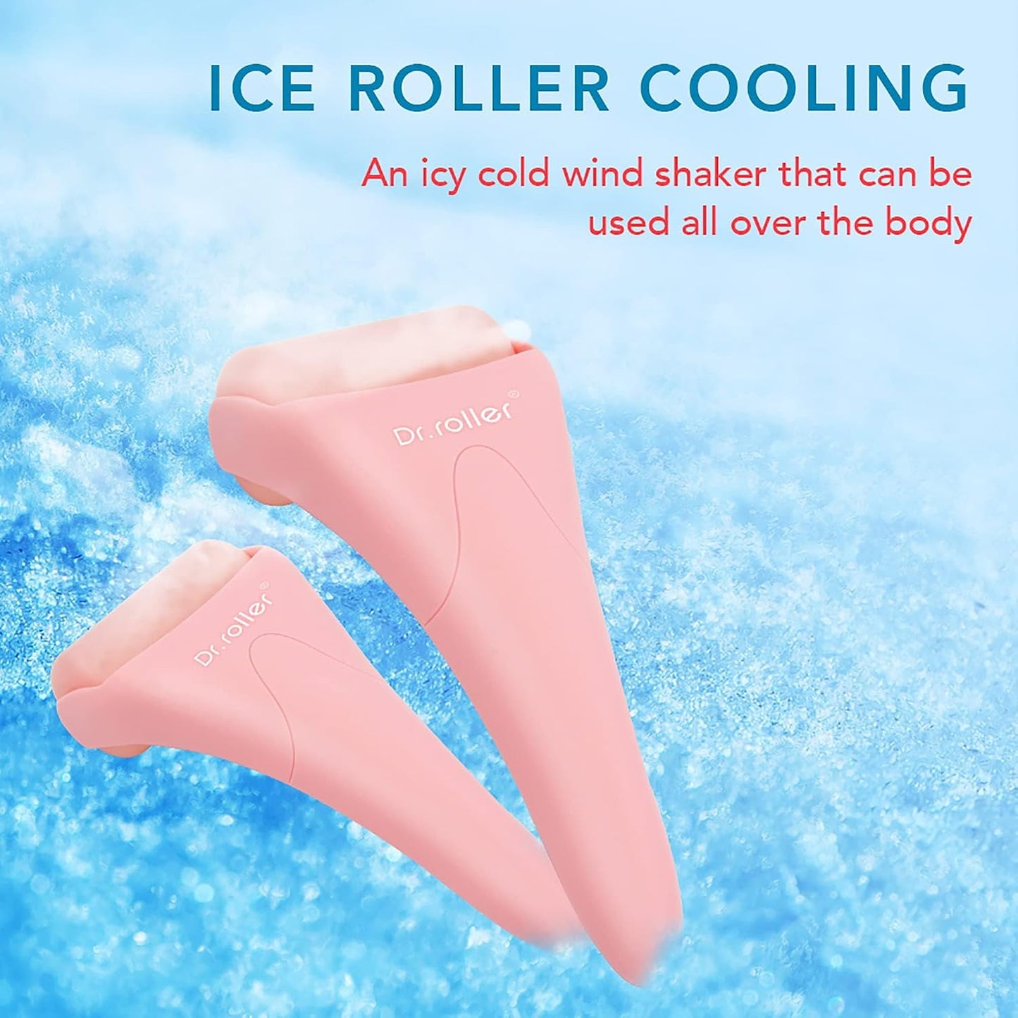 Ice Roller, Ice Roller for Face & Eye, Ice Face Roller for Women Skin Care Massage Tool Relieve Puffiness Reduce Pain Relief and Tightens Pore (Pink)