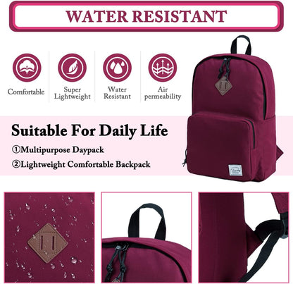 VASCHY Lightweight School Backpack for Women with Sleeve for 14" Laptop