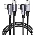 UGREEN USB C to USB C Cable 100W, Right Angle Type C Charging Cable 90 Degree PD Fast Charging Cord Compatible with iPhone 16 15 Pro Max, MacBook Air, iPad, Galaxy S25 S24, PS5 Controller, 6ft