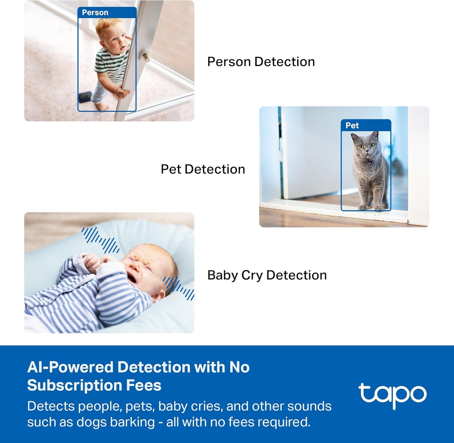 TP-Link Tapo 2K Pan/Tilt Indoor Security WiFi Camera, Baby & Pet Camera w/ 360° Motion Tracking, 2-Way Audio, Night Vision, Cloud & Local Storage (Up to 256 GB), Works w/Alexa & Google (Tapo C210P2)