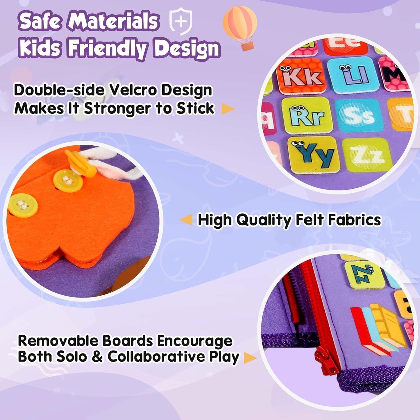 Winblo Toddler Busy Board - Montessori Toys for Toddler Girl Birthday Gift, Educational Learning Sensory Busy Book for Girls, Airplane Car Travel Activities Toy for Toddlers