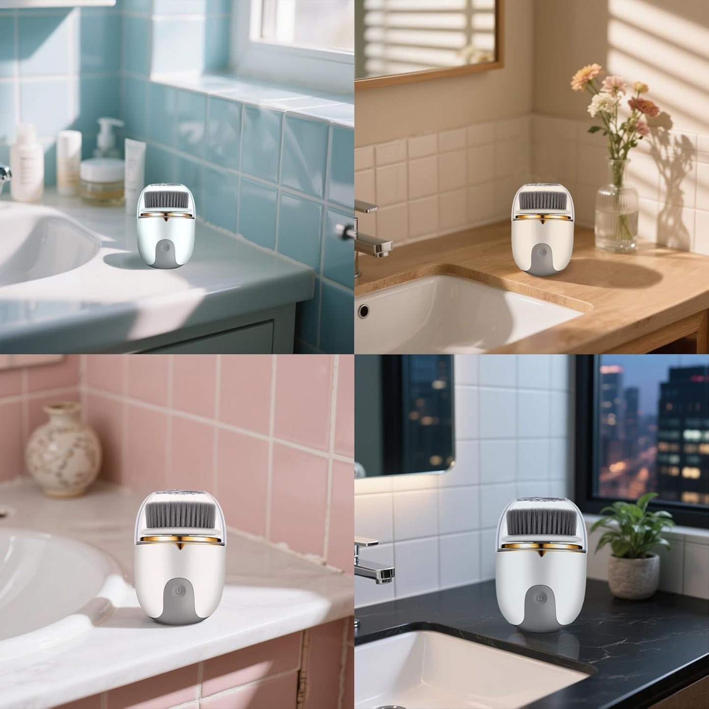 Facial Cleansing Brush,Face Scrubber,Electric Face Cleansing Brush,Comes with Three Replaceable Brush Heads,and USB Rechargeable,Electric Exfoliating Rotating Massage Device Waterproof Deep Cleaning