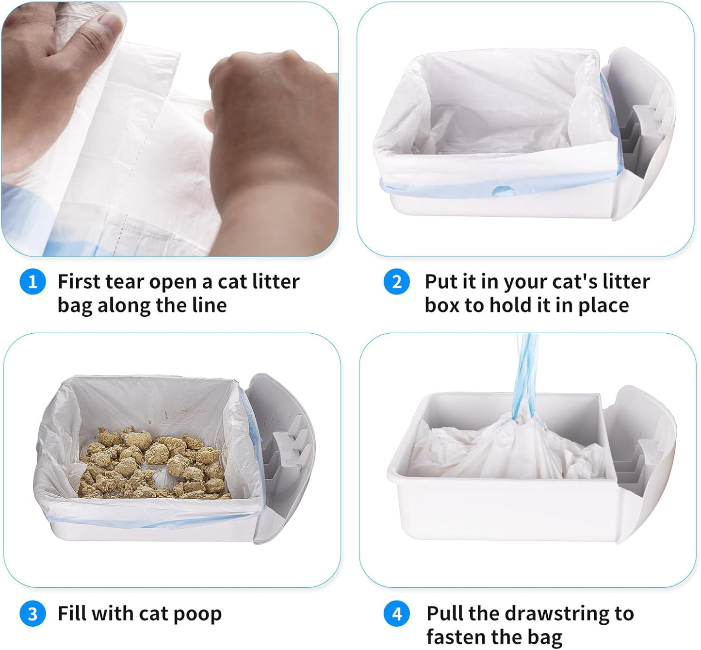 120 Count Extra Large Cat Litter Box Liners, Cat Litter Waste Receptacles Bags for Cleanpethome Self-Cleaning Cat Litter Box