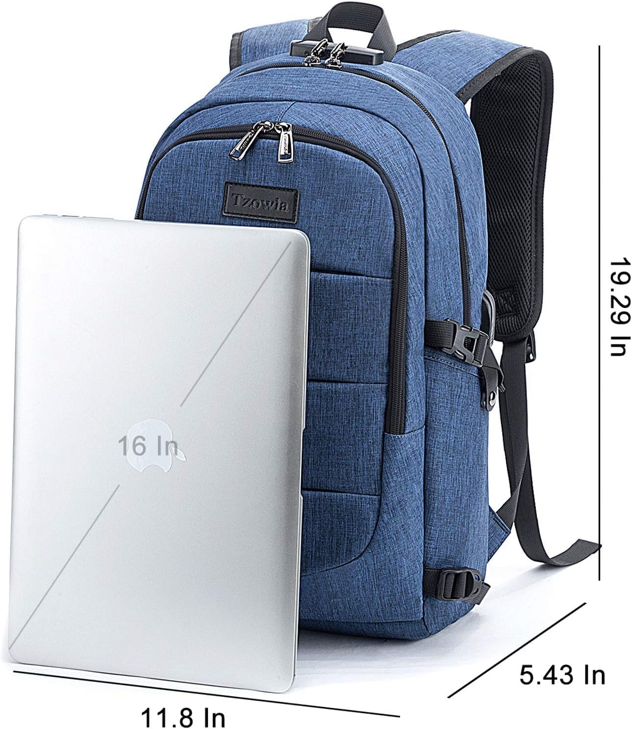 Tzowla Laptop Travel Slim School Backpack Water Resistant Anti-Theft Bag with USB Charging Port and Lock 15.6 Inch Computer Business Backpacks for Men Women College Student Gift,Bookbag Casual Daypack