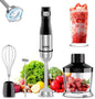 YASHE Immersion Blender, 5 in 1 Handheld Blender, Continuously Variable Speed, Stainless Steel Blender Stick, Emulsion Blender with Chopper, Whisk and Milk Frother for Meat, soups and Baby Food