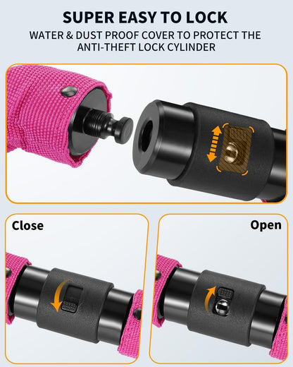 Sportneer Bike Lock Anti-Theft Bicycle Chain Lock Heavy Duty 0.32inch/8mm Thicker Motocycle Lock High Security with 2 Keys for Bike, Scooter, Moto, Door, Gate Fence