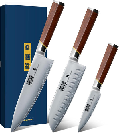 HOSHANHO Fillet Knife 7 Inch, Professional Japanese Super Steel Boning Knife for Meat Chicken Cutting, Japanese Fish Fillet Knife with Ergonomic Red Sandal Wooden Handle
