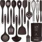 16-Piece Silicone Cooking Utensils Set, Heat-Resistant Kitchen Tools for Nonstick Cookware, Dishwasher Safe BPA-Free (Gray) - PuriLite