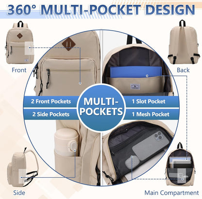 School Backpack for Kids,Lightweight Water Resistant Work Travel Backpack for Women Men Teens VONXURY