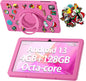 SGIN 10.1 Inch Tablet, 4GB RAM 128GB ROM, Android 13 Tablets, Octa-Core 2.0Ghz Processor, 1280 * 800 IPS Screen, 2MP+8MP Camera, 6000mAh, WiFi, Bluetooth 5.0 (Pink)