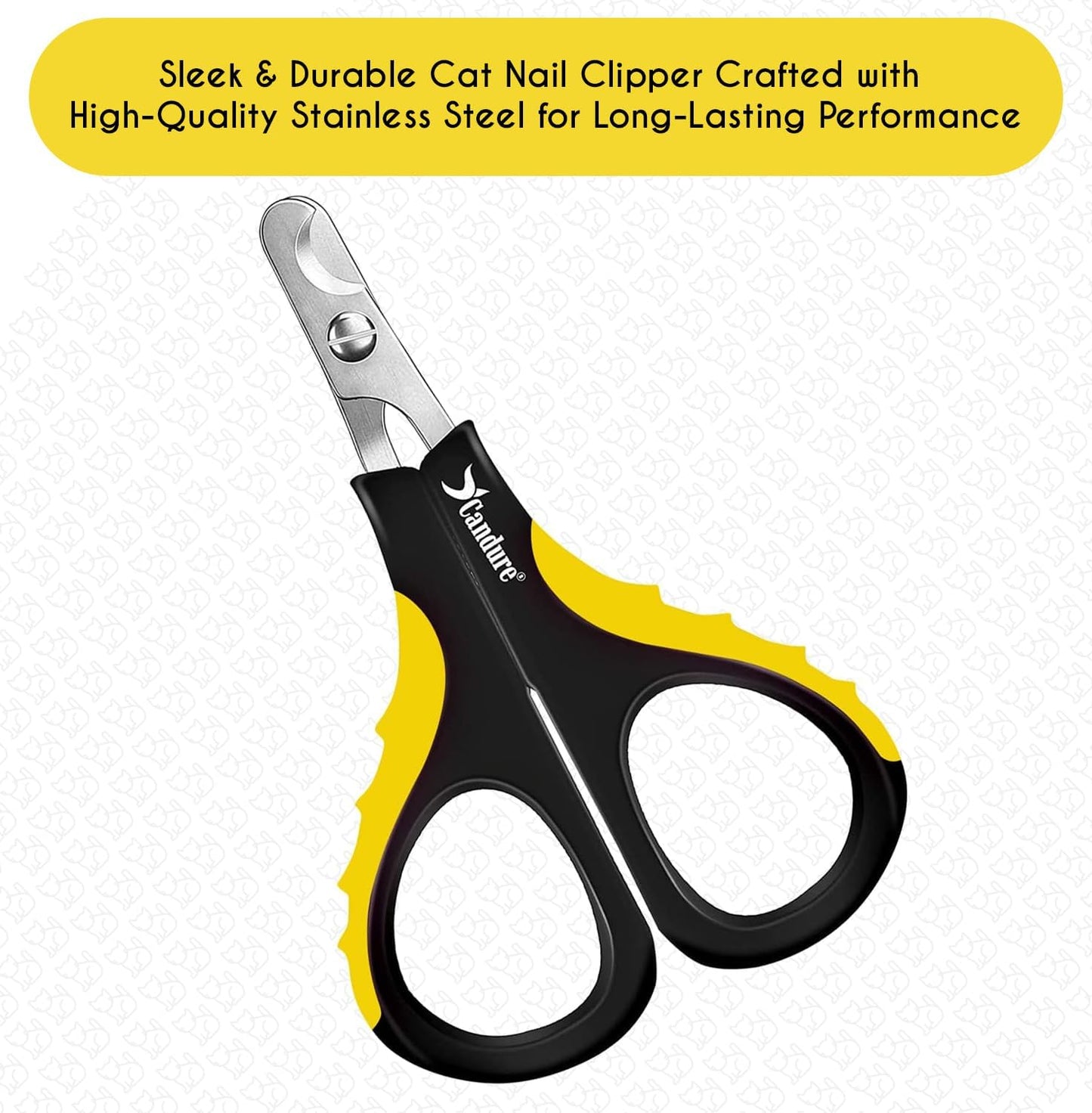 Candure Cat Nail Clippers Stainless Steel Cat Claw Trimmers for Rabbits,Guinea Pigs, Birds, Puppies, Kittens and Small Animals- Pet Nail Clippers for Professional and Home Use (Black)