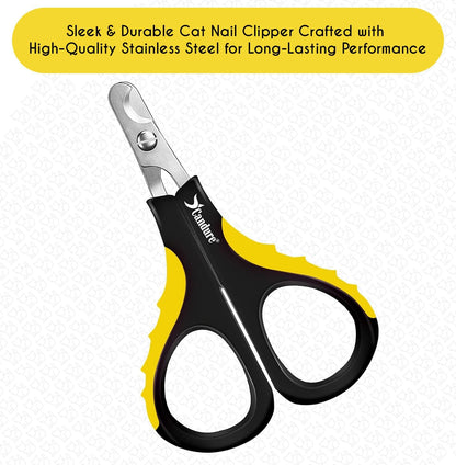 Candure Cat Nail Clippers Stainless Steel Cat Claw Trimmers for Rabbits,Guinea Pigs, Birds, Puppies, Kittens and Small Animals- Pet Nail Clippers for Professional and Home Use (Black)