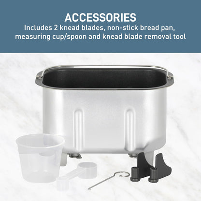 West Bend 47413 Hi-Rise Bread Maker Programmable Horizontal Dual Blade with 12 Programs Including Gluten Free, 3-Pound, Gray