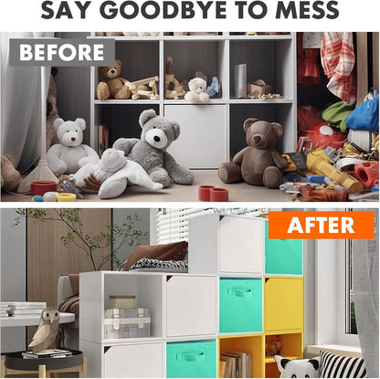 ShellKingdom Storage Bins, Foldable Fabric Storage Cubes And Cloth Organizer Drawer For Closet And Toys, 6 Pack (Lavender+Light Blue+Pink)