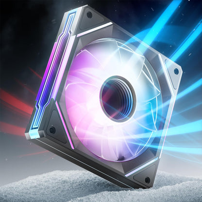 AsiaHorse AMICI-5GT RGB PC Fans, Infinity Mirror ARGB Fans HDB Bearing Fan Speeds Up to 1800 RPM with 24 LED Lights, Forward Blade Fan Compatible Motherboard Aura SYNC (Reverse Blade, 3_Pack_Black)
