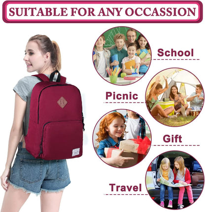 VASCHY Lightweight School Backpack for Women with Sleeve for 14" Laptop