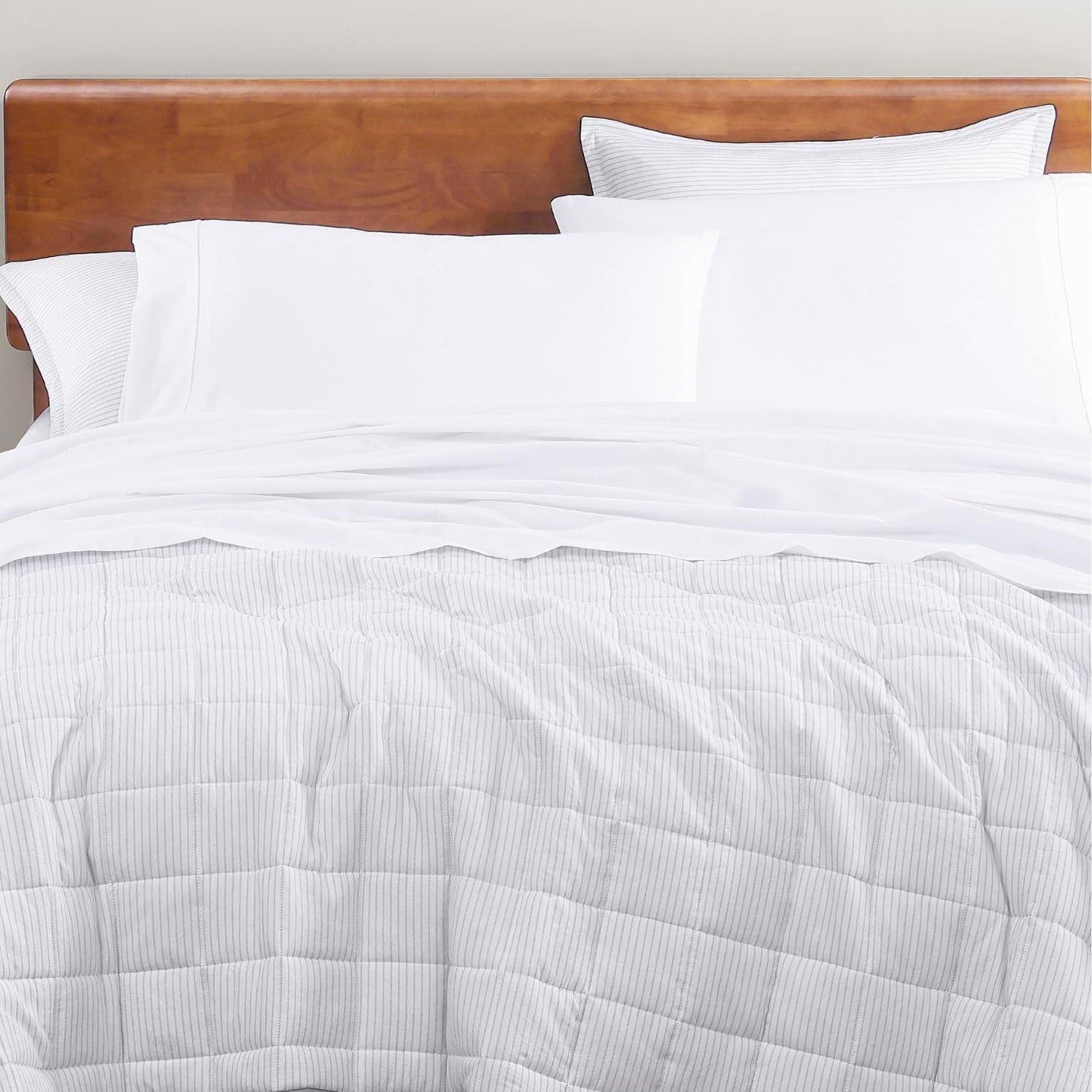 Lane Linen 100% Organic Cotton Queen Sheet Set, 4-Piece Percale Bed Sheets for Queen Bed - Soft, Breathable, Hypoallergenic, Deep Pocket Fits Mattress Up to 15" Deep, Hotel Quality Sheets - White