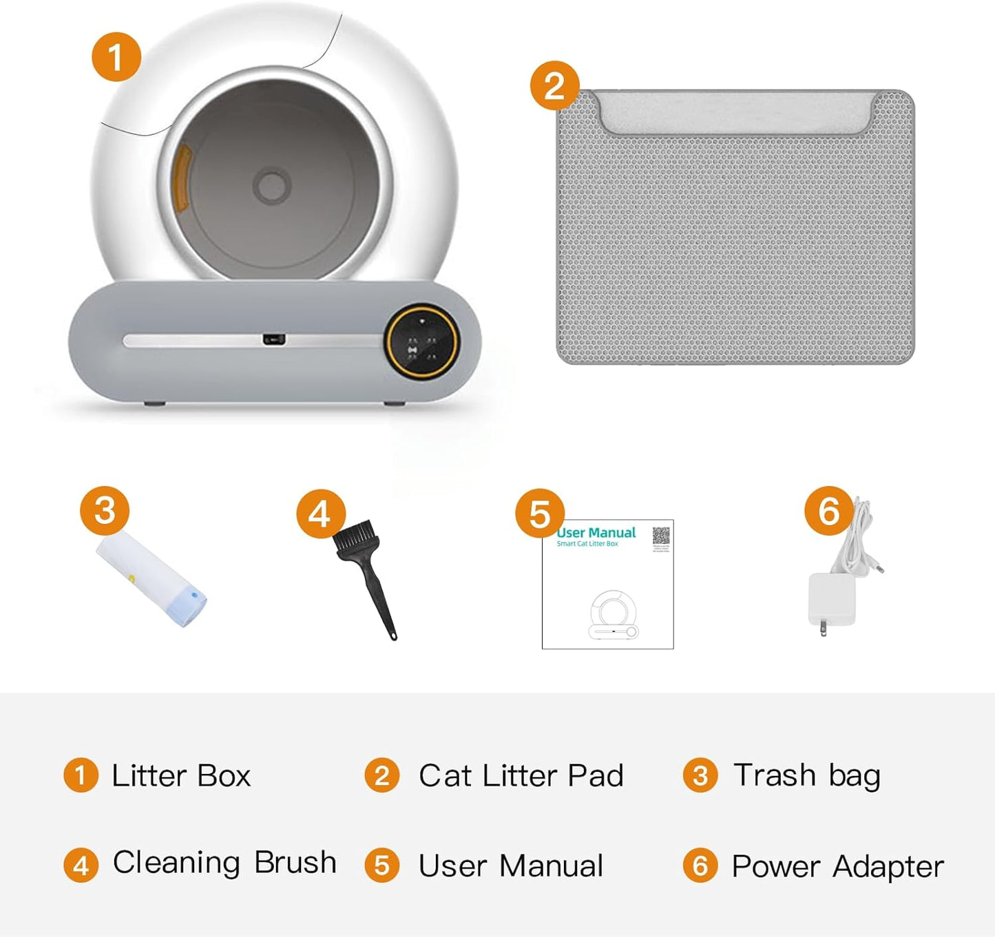 Upgraded Self-Cleaning Cat Litter Box - Automatic Smart for Multiple Cats, Never Scoop Again, Safety Protection, APP Control, Odorless, Health Check