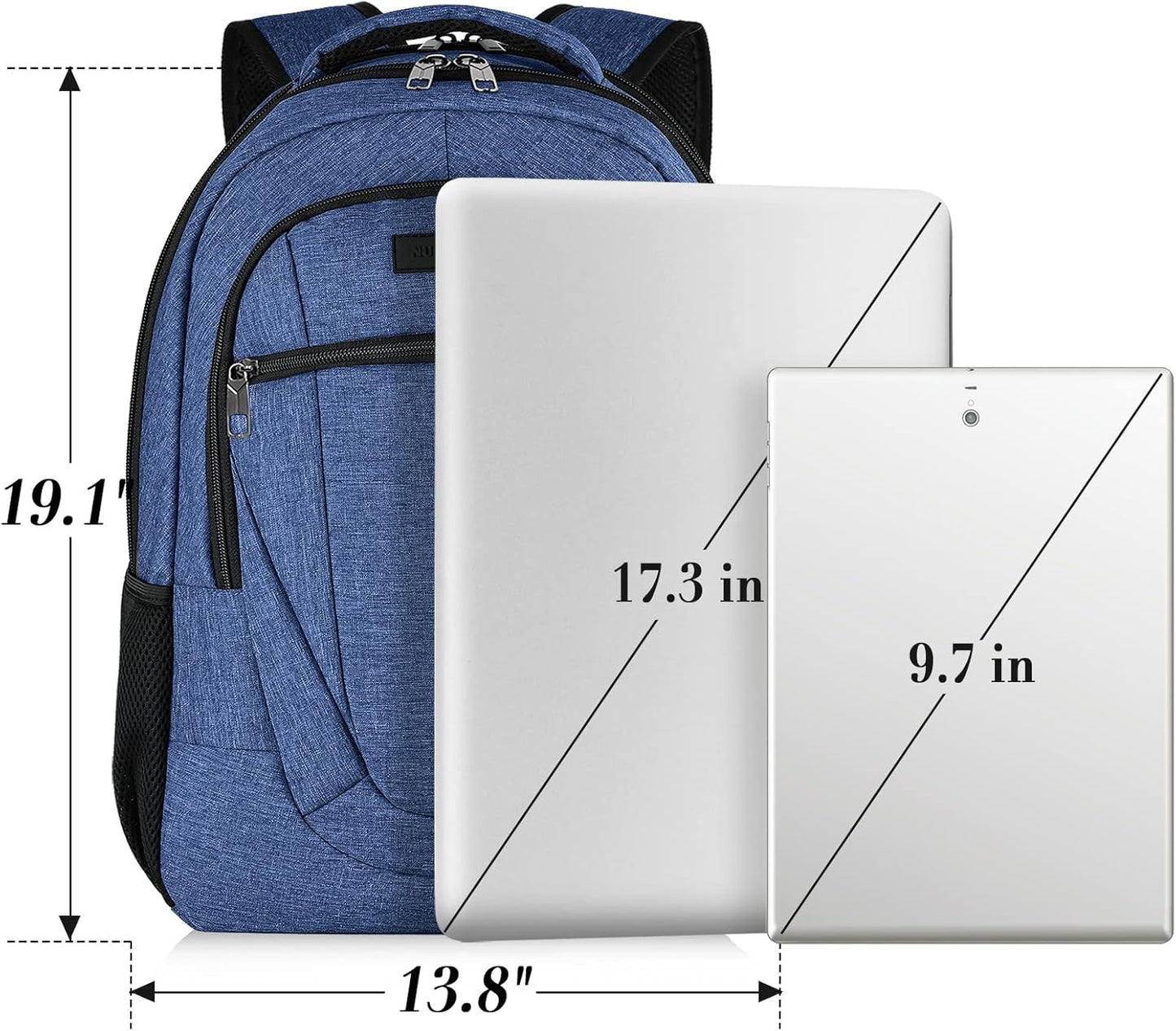 Backpack for Men and Women, School Backpacks for Teen Boys and Girls, Black Water Resistant Back Pack, Business Men Sturdy Computer Bag with USB Charging Port, Gifts