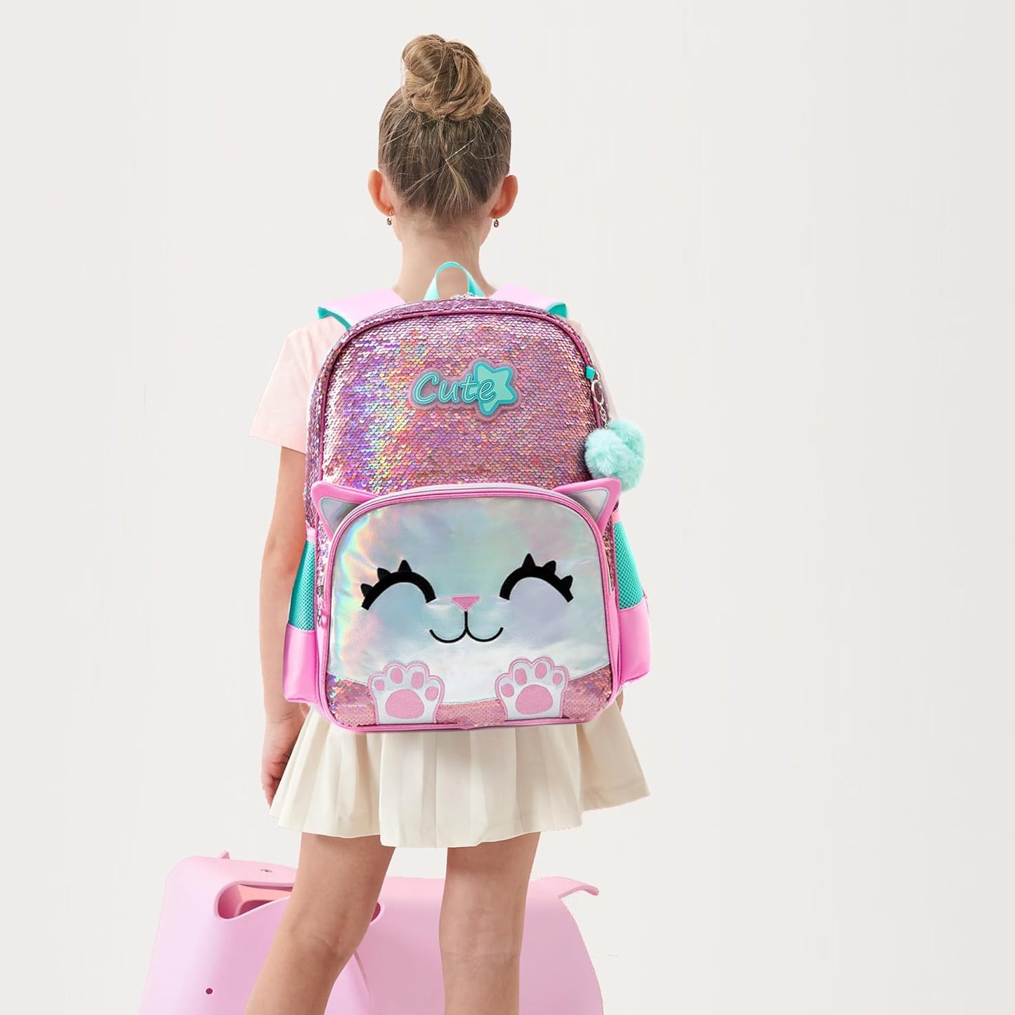 Cute Backpack for Girls School Backpacks with Lunch Box for Elementary