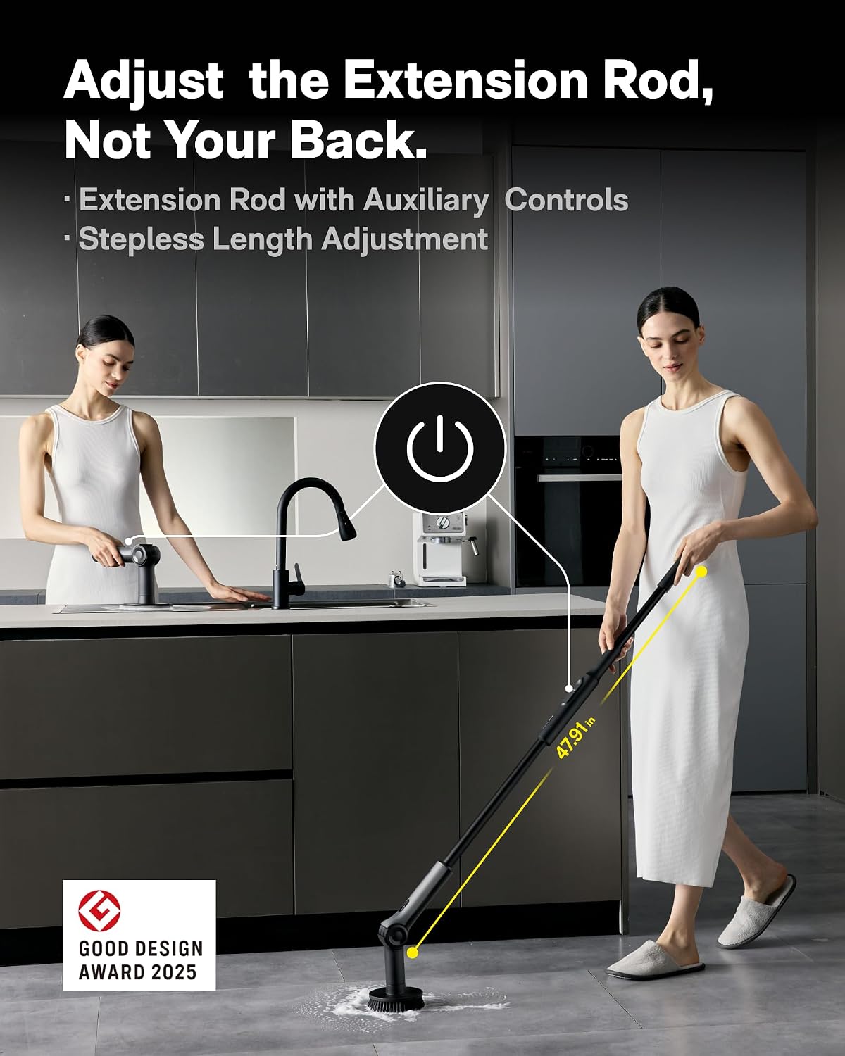 HOTO Flexi™ Electric Spin Scrubber, Bathroom Cleaner with Adjustable Angle