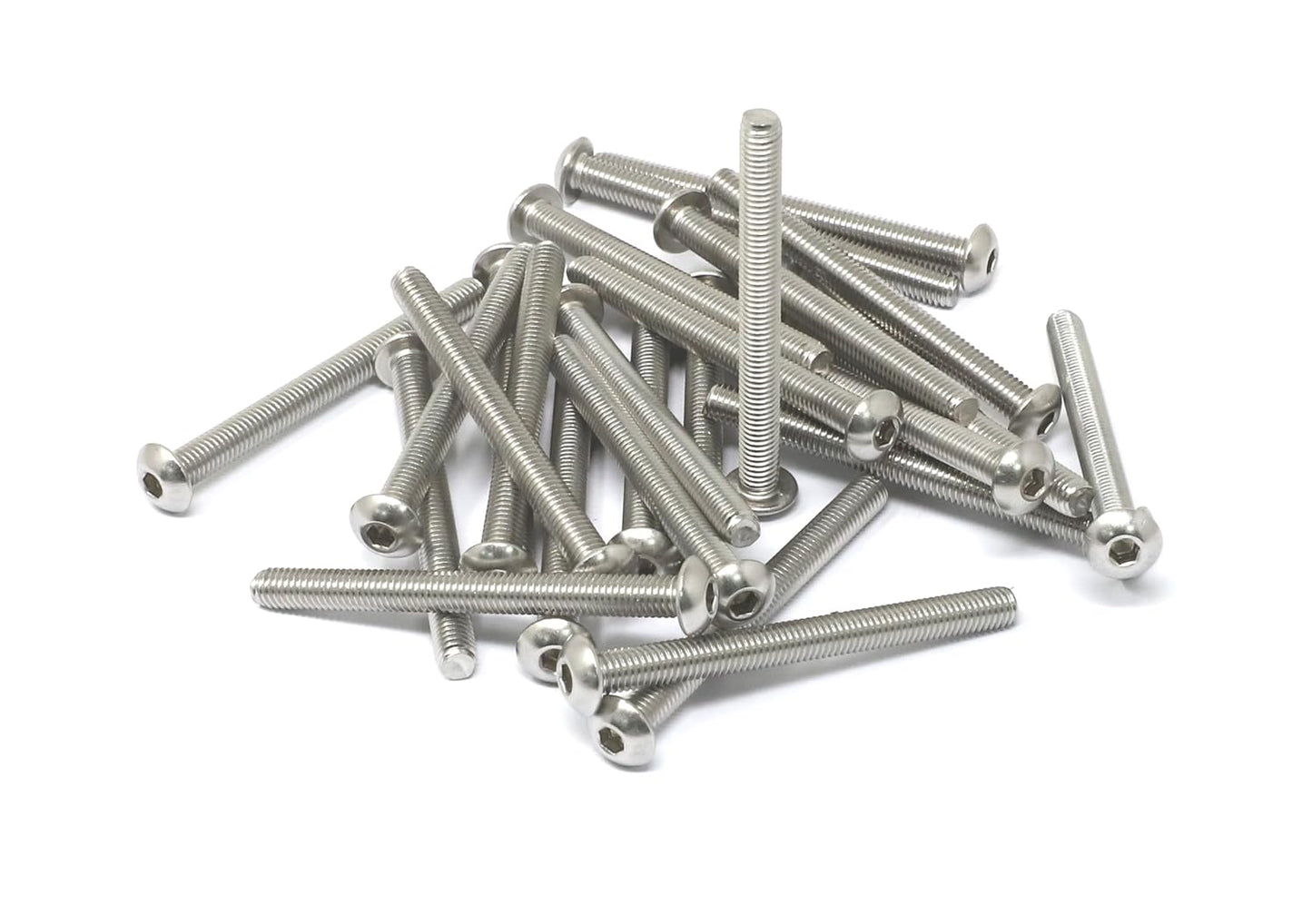 iexcell 50 Pcs M6 x 20mm Thread Pitch 1 mm Stainless Steel 304 Hex Socket Button Head Cap Screws Bolts Kit