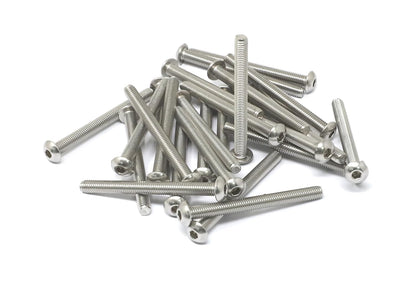 iexcell 50 Pcs M6 x 20mm Thread Pitch 1 mm Stainless Steel 304 Hex Socket Button Head Cap Screws Bolts Kit