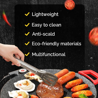 Non-Stick Electric Indoor Grill Pan, Portable Korean BBQ Grill, Adjustable Temperature for Steaks, Burger& BBQ (Black,11.8in) Black 11.8IN