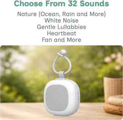 Dream Nest Baby White Noise Machine with Cry Sensor & Night Light – 32 Soothing Sounds, Portable USB‑C Rechargeable Sound Machine for Newborns, Infants & Toddlers