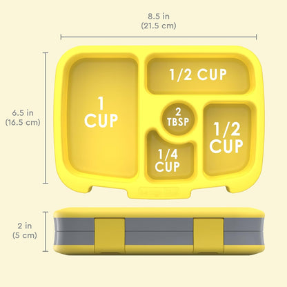 Bentgo Kids Prints Leak-Proof, 5-Compartment Bento-Style Kids Lunch Box - Ideal Portion Sizes for Ages 3-7, Durable, Drop-Proof, Dishwasher Safe, & Made with BPA-Free Materials (Green Rainbow)
