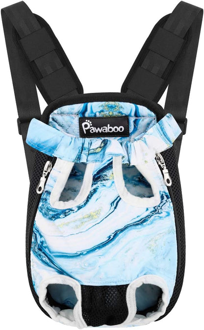 Pawaboo Pet Carrier Backpack, Adjustable Pet Front Cat Dog Carrier Backpack Travel Bag, Legs Out, Easy-Fit for Traveling Hiking Camping for Small Medium Dogs Cats Puppies, Medium, Black