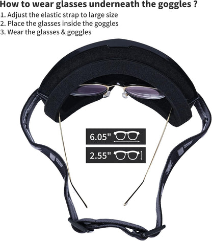 4-FQ Upgraded Motocross Goggles, Motorcycle Gear ATV Dirt Bike Riding Racing MX & MTB Eyewear