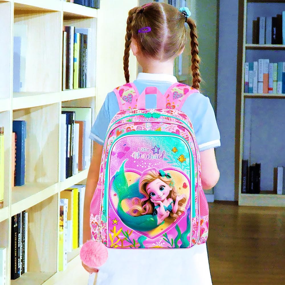 3pcs Backpack for Boys and Girls, 16” Kids Kindergarten Bookbag with Lunch Box, Cute Elementary Backpacks for Boy Girl