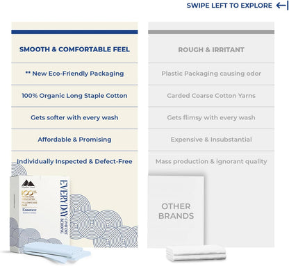 Mayfair Linen 100% Organic Cotton Percale Sheets Full Size - White Cotton Percale Sheets Full, 4 Piece Full Percale Sheet Sets, Soft & Crisp, Cooling Sheets, 16" Deep Pocket Hotel Sheets Full Size