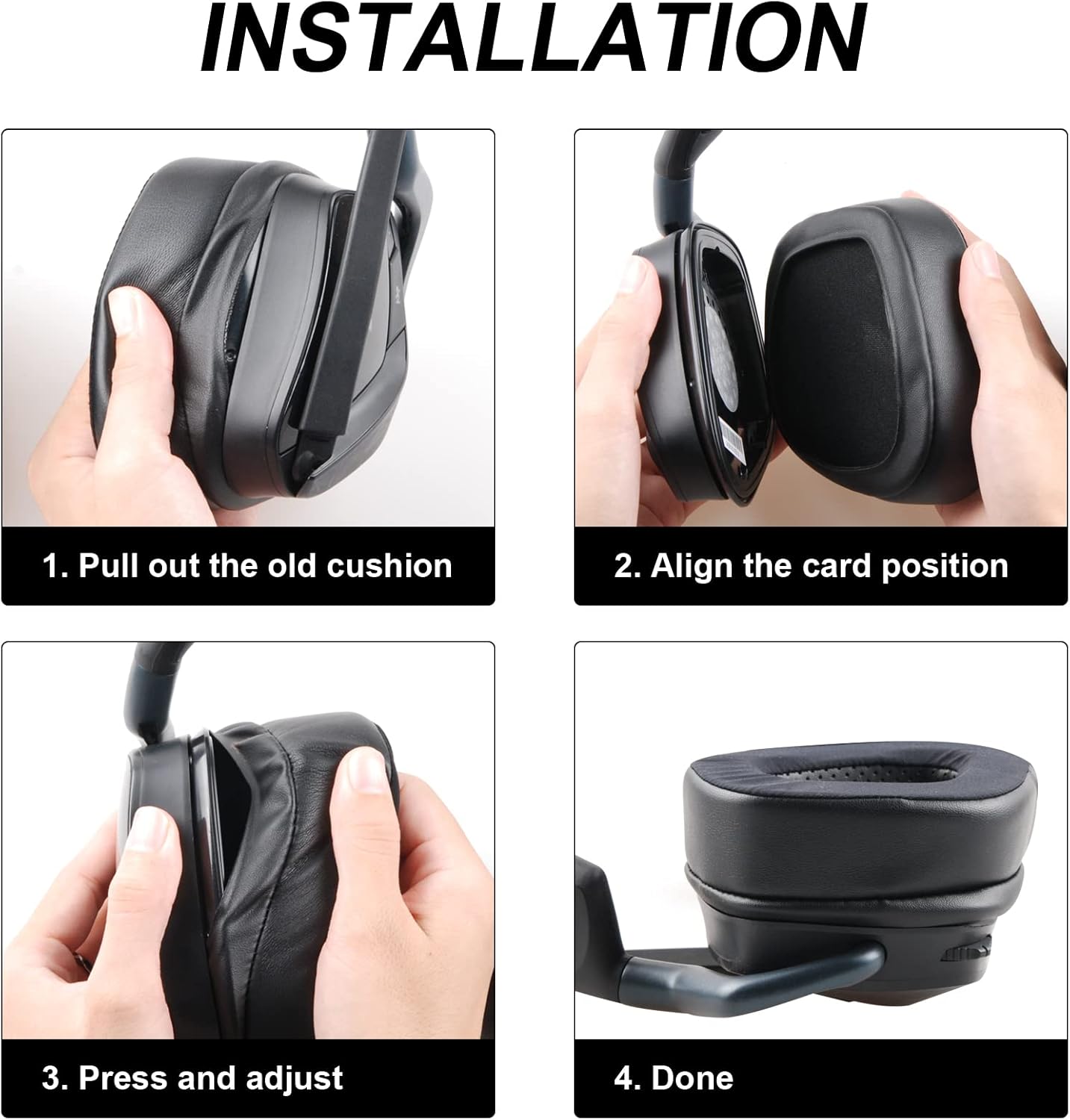 Replacement Ear Pads Cushions for Corsair Void/Void Pro/Pro RGB/RGB SE/Elite/Surround Wired & Wireless Gaming Headsets (Cooling-Gel & Noise Isolation Foam)