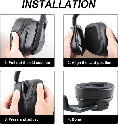 Replacement Ear Pads Cushions for Corsair Void/Void Pro/Pro RGB/RGB SE/Elite/Surround Wired & Wireless Gaming Headsets (Cooling-Gel & Noise Isolation Foam)