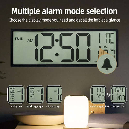 Purilite Select 15.5" Large Digital Wall Clock - PuriLite