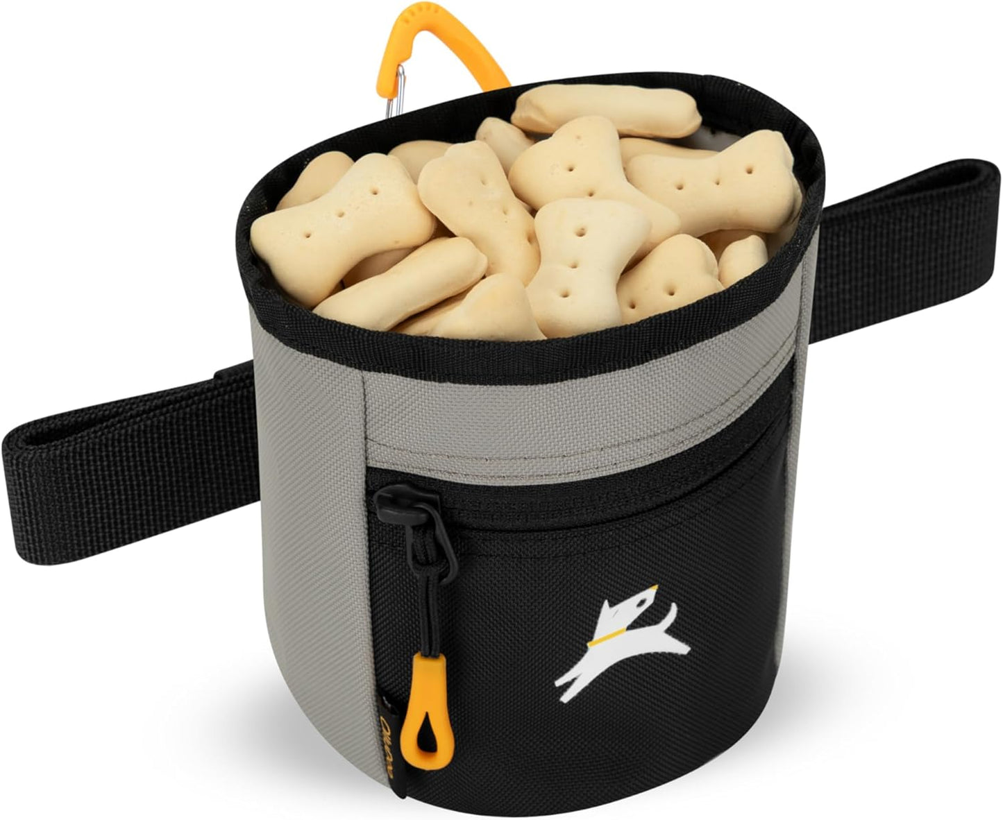 OllyDog Goodie Treat Bag, Dog Treat Pouch, Waist Belt Clip for Hands-Free Training, Magnetic Closure, Dog Training and Behavior Aids, Three Ways to Wear (Raven S'25)