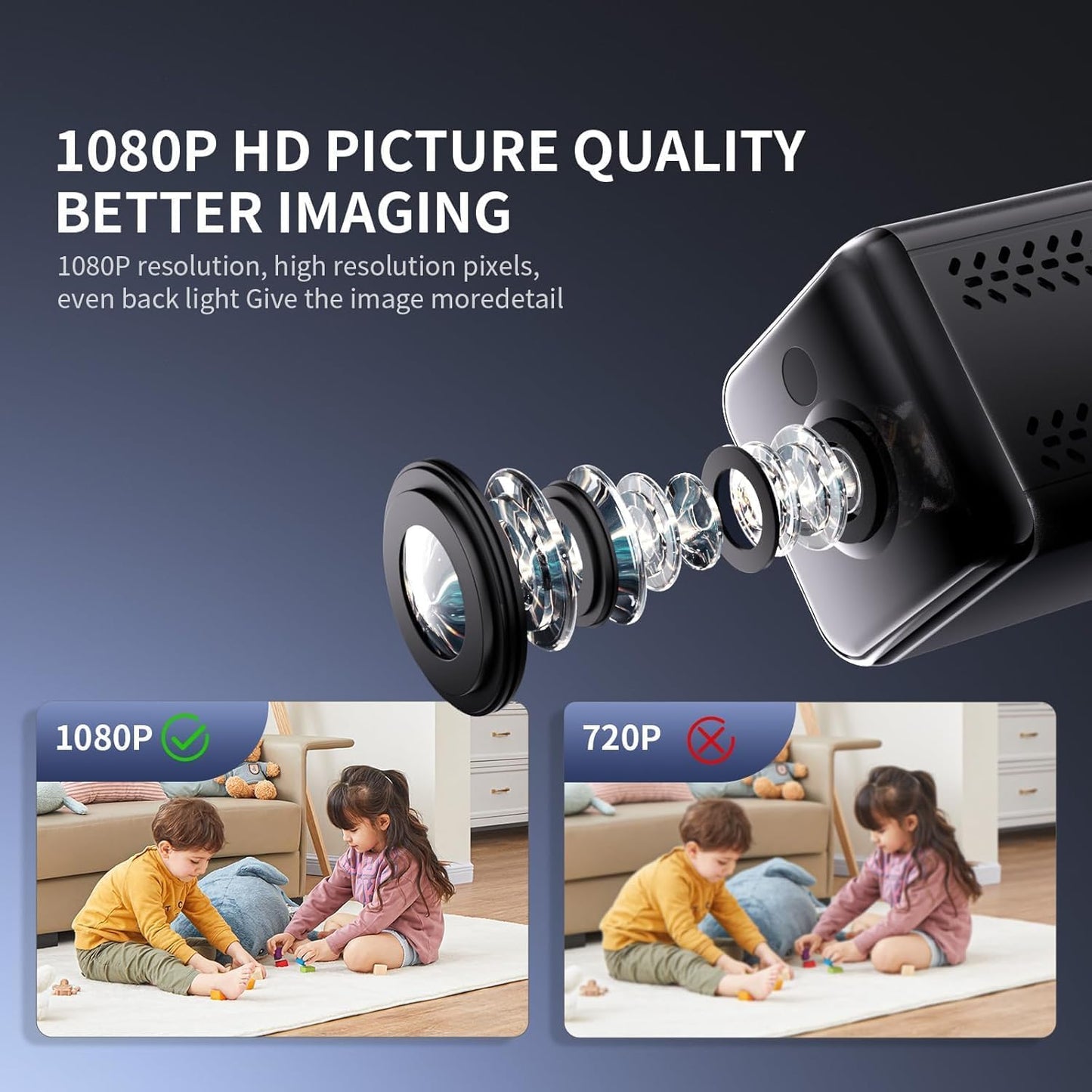 OBEST Mini Camera 1080P HD, Wireless Home Indoor Outdoor Security Camera, Small Nanny Cam House Office Cameras Mobile Phone APP Remote, Long Battery Life with Motion Detector and Night Vision