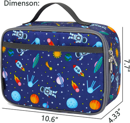 FlowFly Kids Lunch Box Insulated Soft Bag Mini Cooler Back to School Thermal Meal Tote Kit for Girls, Boys, Black